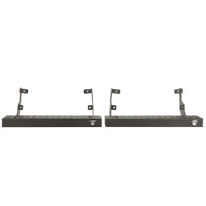 Carr Truck Step, Factory, Cab Mount, Direct-Fit, Set of 2, 20 Inch Flat Step, Non-Extendable, Stationary, Powder Coated Black Steel – 451001