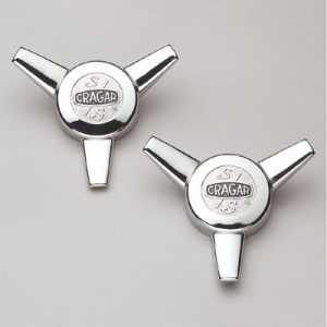 Carlstar Wheel Center Cap, S/S Series Wheel, 3 Prong Spinner Cap, Chrome, Aluminum, Bolt on, Set of 2, Also Use 09095-2 – A-09095-2