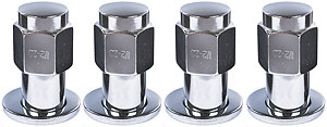 Carlstar Lug Nut, 1/2 Inch X 20 Thread Size, 0.800 Inch Mag Shank, Standard Shank, Chrome Plated, Steel, Set of 4 – A-27723-4