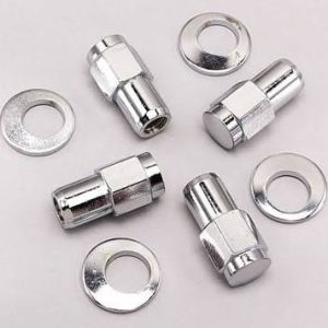 Carlstar Lug Nut, 7/16 Inch X 20 Thread Size, Mag Shank, Standard Shank, Chrome Plated, Steel, Set of 4 – A-27792-4