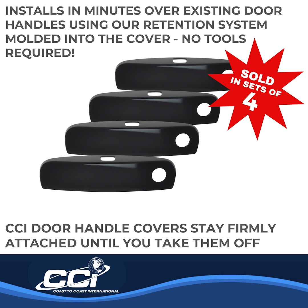 Coast to Coast Exterior Door Handle Cover, Gloss Black, ABS Plastic, With Door Handle Trim – DH6186B