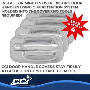 Coast to Coast Exterior Door Handle Cover, Chrome Plated, ABS Plastic, With Door Handle Trim – CCIDH68102B