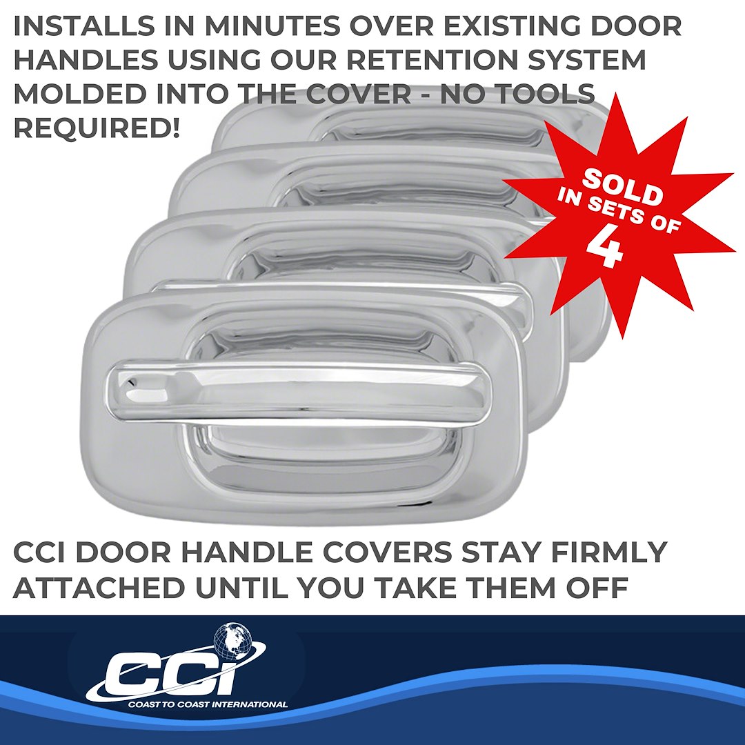 Coast to Coast Exterior Door Handle Cover, Chrome Plated, ABS Plastic, With Door Handle Trim – CCIDH68102B