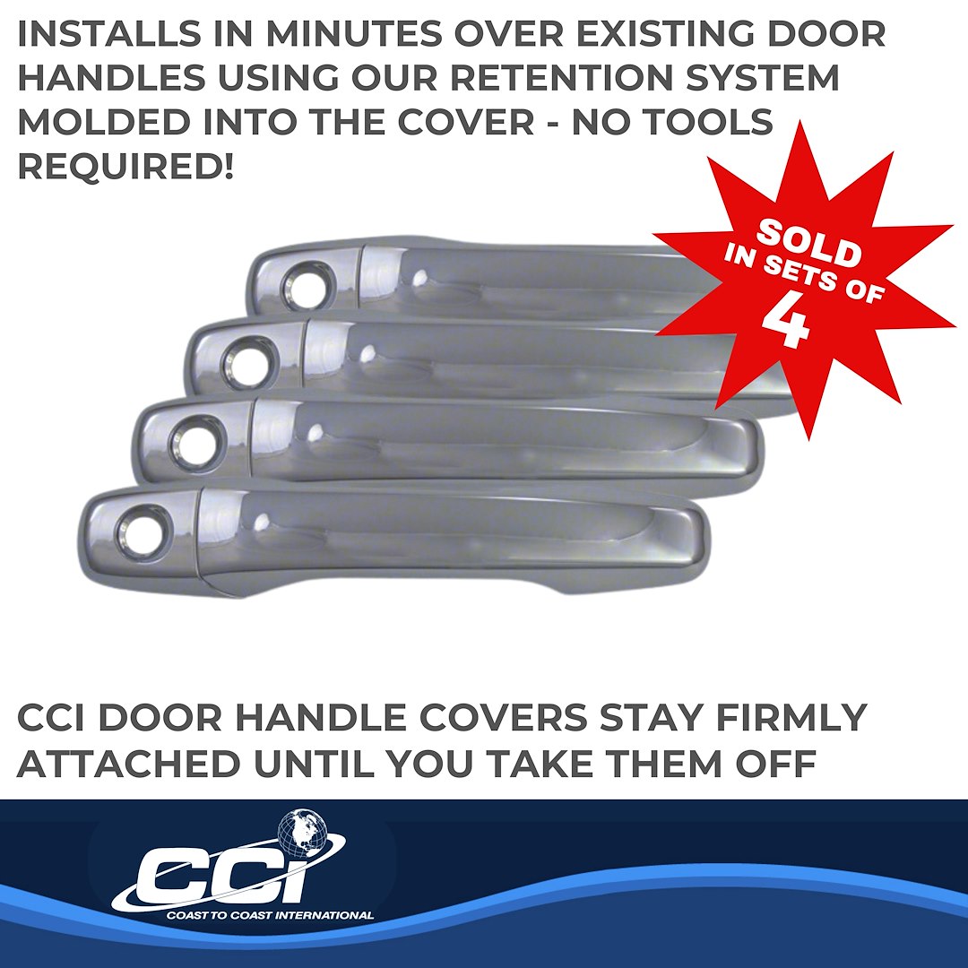 Coast to Coast Exterior Door Handle Cover, Chrome Plated, ABS Plastic, With Door Handle Trim – CCIDH68555S