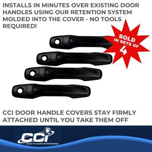 Coast to Coast Exterior Door Handle Cover, Gloss Black, ABS Plastic, With Door Handle Trim – DH68555SBK
