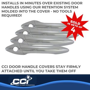 Coast to Coast Exterior Door Handle Cover, Chrome Plated, ABS Plastic, With Door Handle Trim, Without Passenger Side Keyhole – CCIDH68558B
