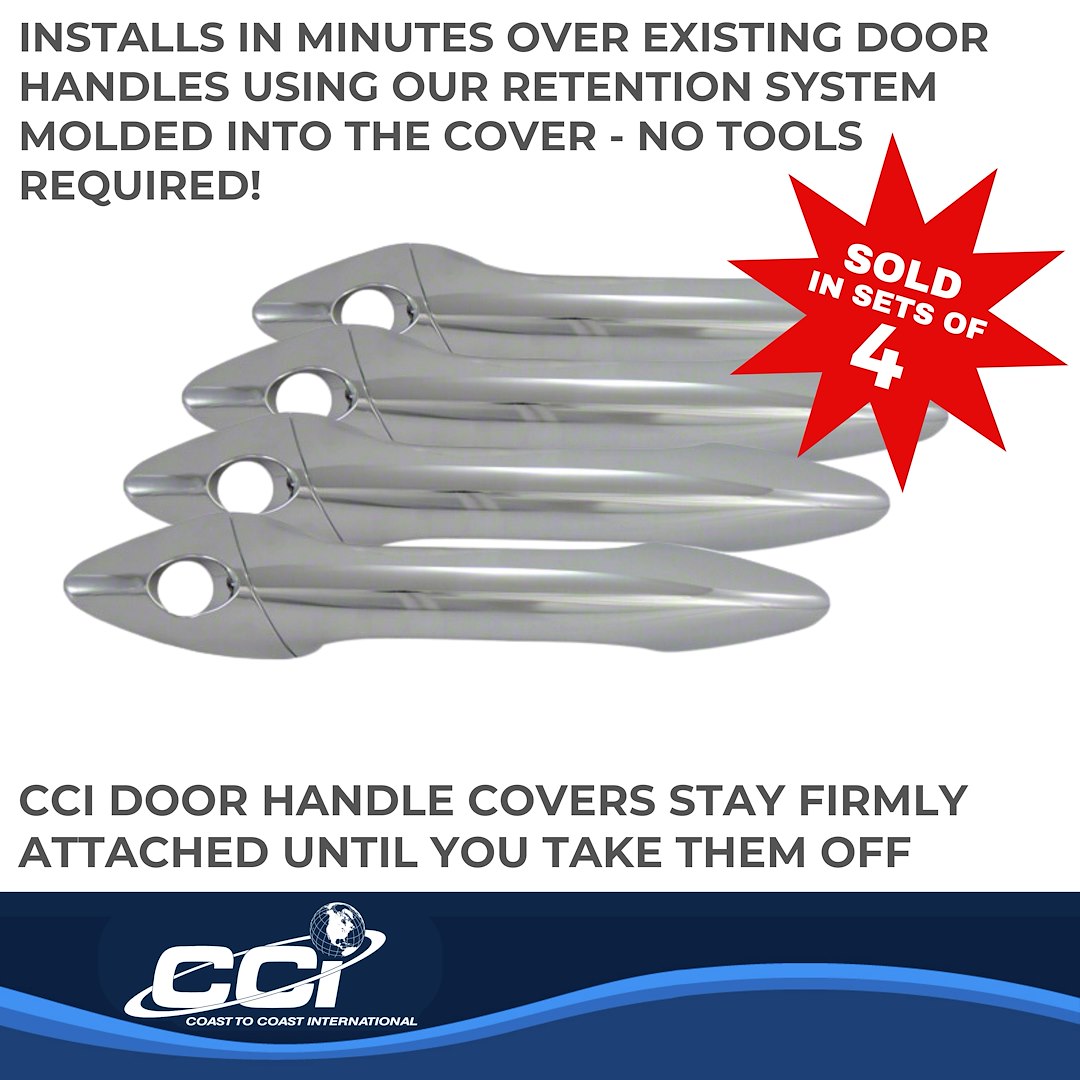 Coast to Coast Exterior Door Handle Cover, Chrome Plated, ABS Plastic, With Door Handle Trim, Without Passenger Side Keyhole – CCIDH68558B