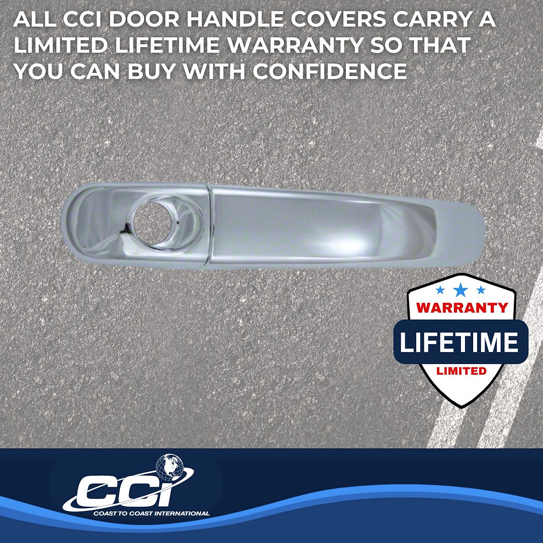 Coast to Coast Exterior Door Handle Cover, Chrome Plated, ABS Plastic, Without Door Handle Trim, Without Keyhole – CCIDH68562B