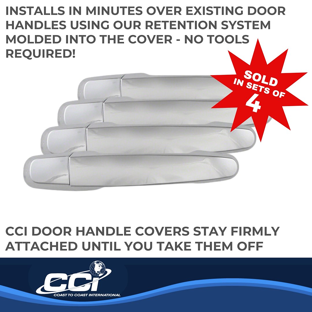Coast to Coast Exterior Door Handle Cover, Chrome Plated, ABS Plastic, With Door Handle Trim – CCIDH68566S