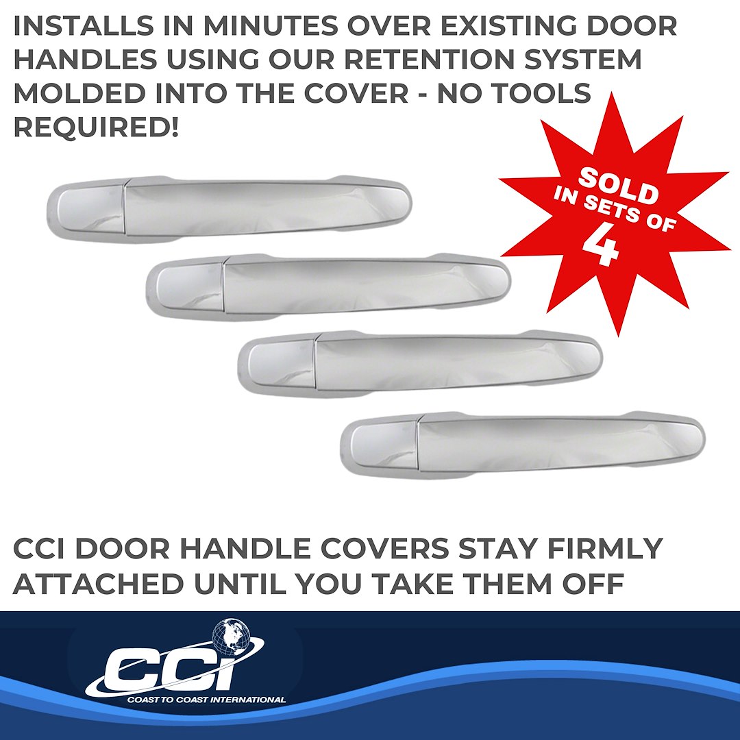 Coast to Coast Exterior Door Handle Cover, Chrome Plated, ABS Plastic, With Door Handle Trim – CCIDH68566S4