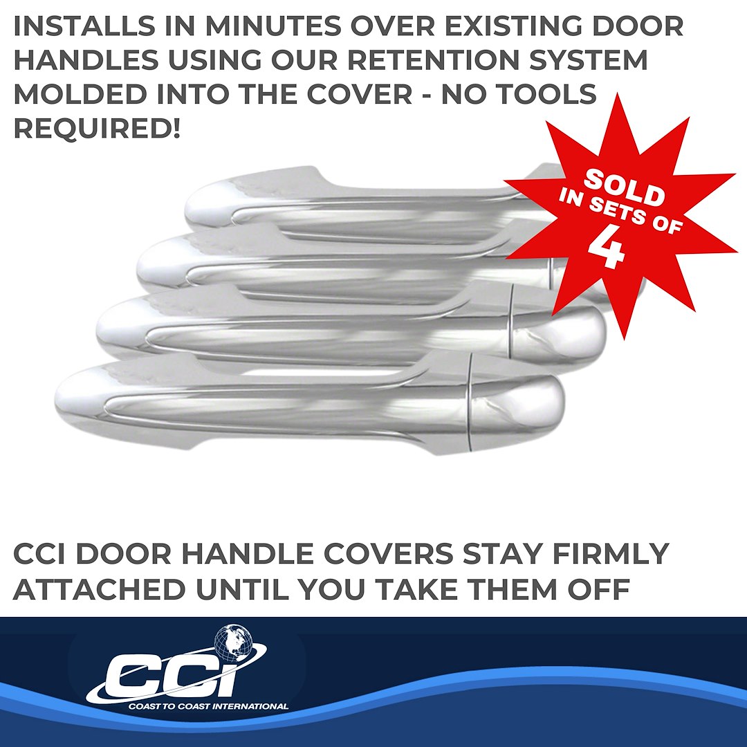 Coast to Coast Exterior Door Handle Cover, Chrome Plated, ABS Plastic, With Door Handle Trim – CCIDH68568B