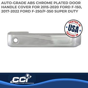 Coast to Coast Exterior Door Handle Cover, Chrome Plated, ABS Plastic, Lever Only, With Driver Side/ Without Passenger Side Keyhole – CCIDH68570C