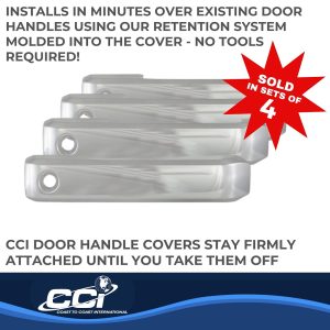 Coast to Coast Exterior Door Handle Cover, Chrome Plated, ABS Plastic, Lever Only, With Driver Side/ Without Passenger Side Keyhole – CCIDH68570C