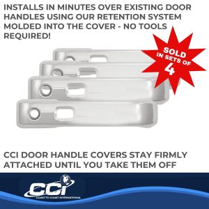 Coast to Coast Exterior Door Handle Cover, Chrome Plated, ABS Plastic, With Door Handle Trim, With Smart Key, With Covers for 4 Doors – CCIDH68570S