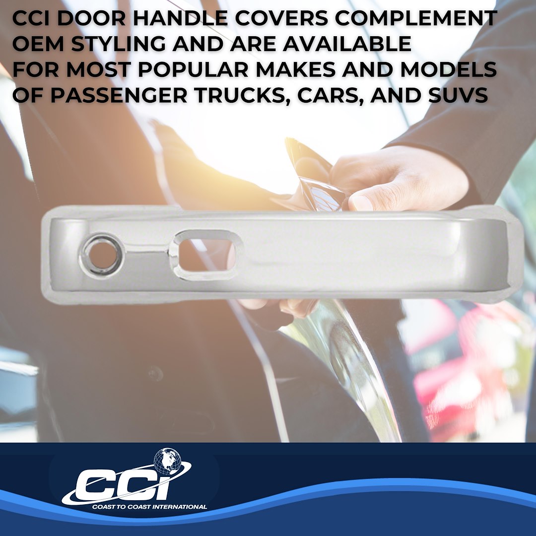 Coast to Coast Exterior Door Handle Cover, Chrome Plated, ABS Plastic, With Door Handle Trim, With Smart Key, With Covers for 4 Doors – CCIDH68570S