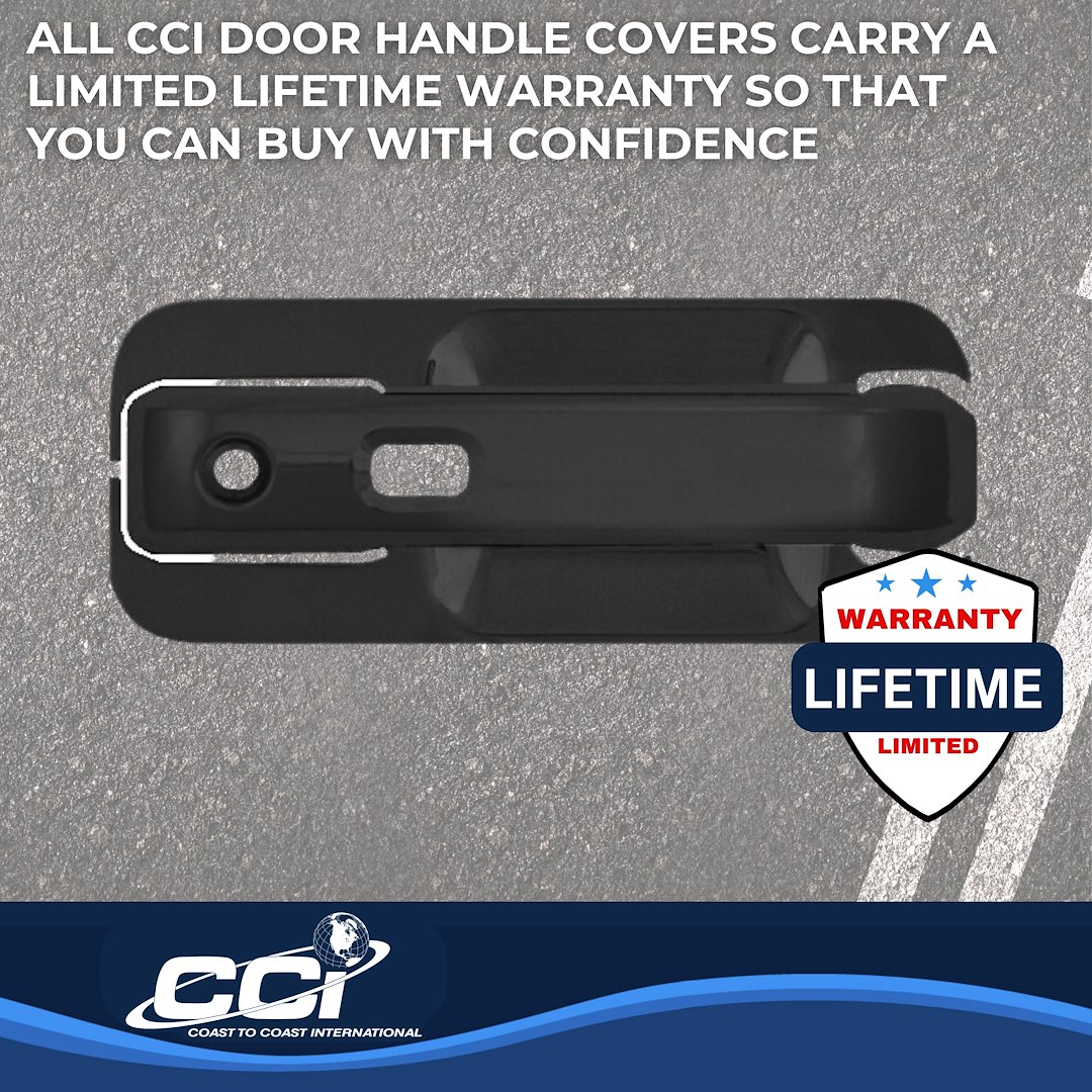 Coast to Coast Exterior Door Handle Cover, Black, ABS Plastic, With Door Handle Trim, With Smart Key, With Covers for 4 Doors – CCIDH68570SBK