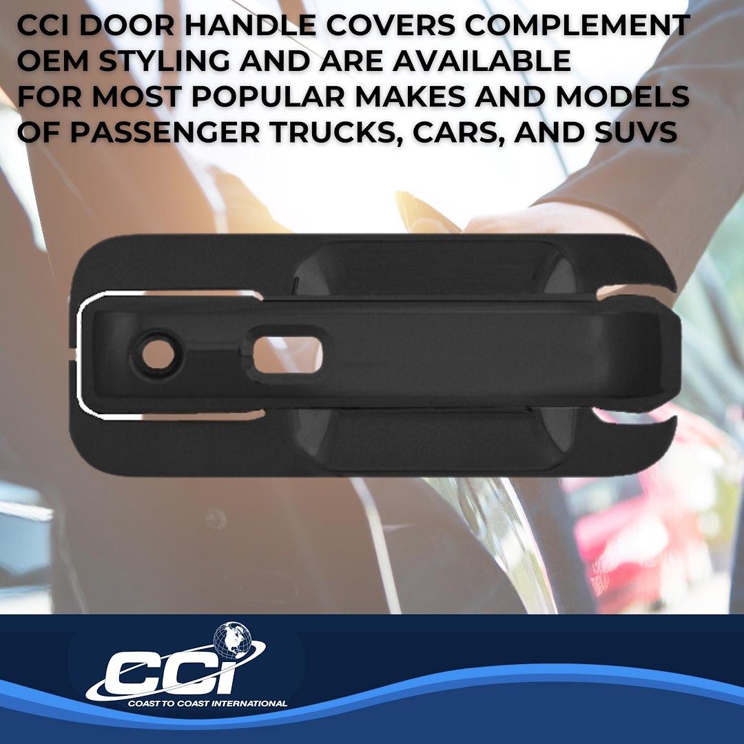 Coast to Coast Exterior Door Handle Cover, Black, ABS Plastic, With Door Handle Trim, With Smart Key, With Covers for 4 Doors – CCIDH68570SBK