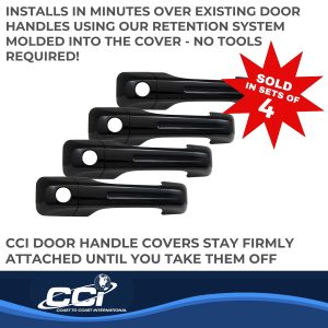 Coast to Coast Exterior Door Handle Cover, Black, ABS Plastic, With Door Handle Trim, With Driver Side/ Without Passenger Side Keyhole – CCIDH68579BBK