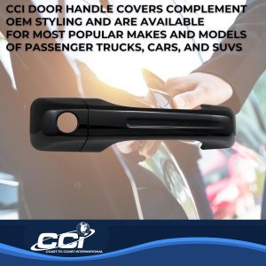 Coast to Coast Exterior Door Handle Cover, Black, ABS Plastic, With Door Handle Trim, With Driver Side/ Without Passenger Side Keyhole – CCIDH68579BBK