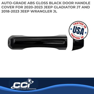 Coast to Coast Exterior Door Handle Cover, Gloss Black, ABS Plastic, Levers Only, Without Driver Side or Passenger Side Keyhole – CCIDH68580BBK