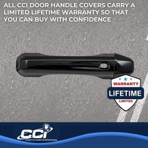 Coast to Coast Exterior Door Handle Cover, Gloss Black, ABS Plastic, Levers Only, With Smart Key – CCIDH68580S