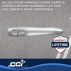 Coast to Coast Exterior Door Handle Cover, Chrome Plated, ABS Plastic, Levers Only, With Smart Key, With Covers for 4 Doors – CCIDH68581S