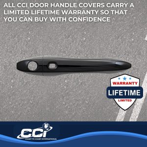Coast to Coast Exterior Door Handle Cover, Gloss Black, ABS Plastic, Levers Only, With Smart Key, With Covers for 4 Doors – CCIDH68582SBK