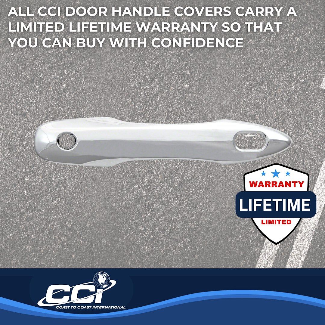 Coast to Coast Exterior Door Handle Cover, Chrome Plated, ABS Plastic, Levers Only, With Smart Key, With Covers for 4 Doors – CCIDH68584S