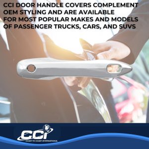 Coast to Coast Exterior Door Handle Cover, Chrome Plated, ABS Plastic, Levers Only, With Smart Key, With Covers for 4 Doors – CCIDH68584S