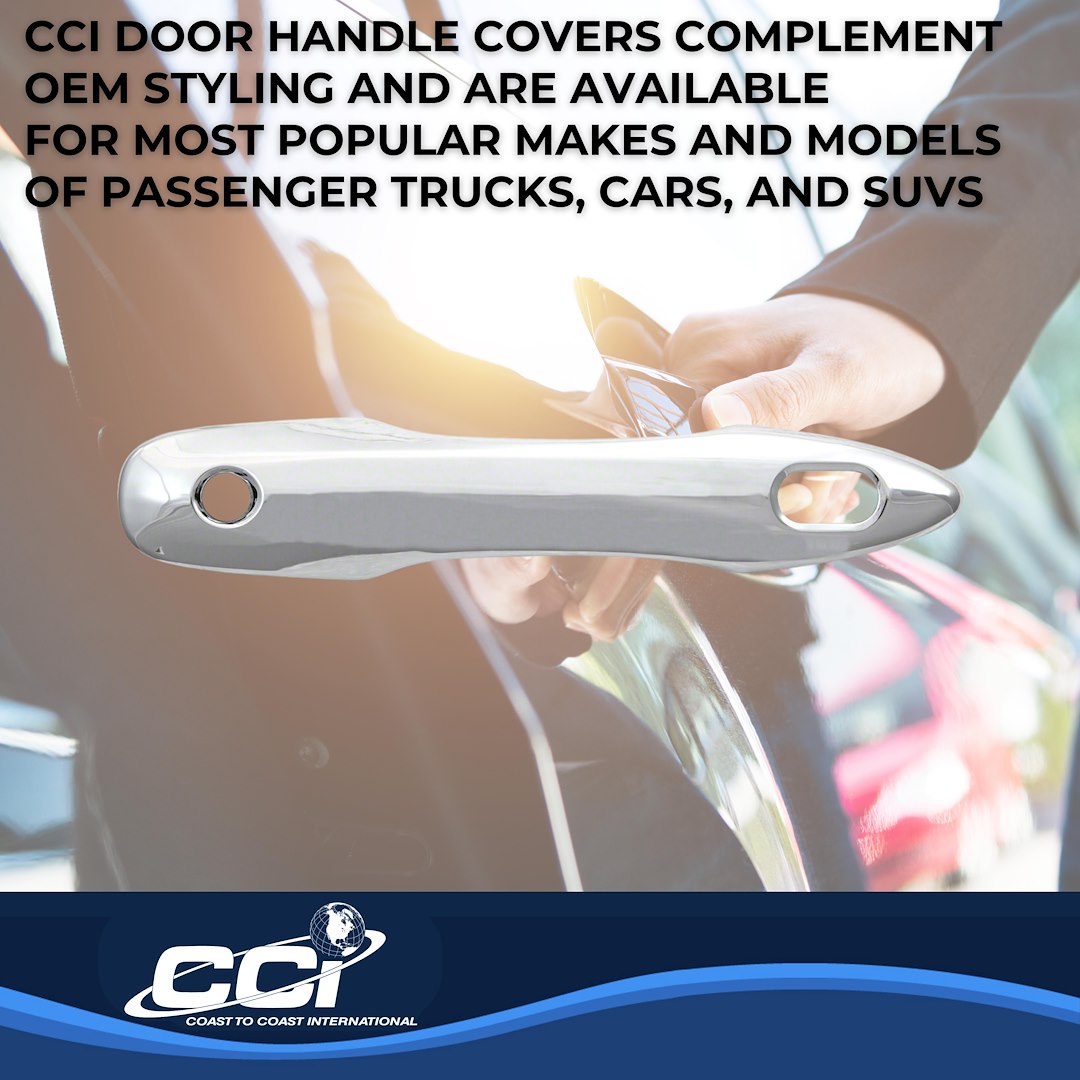 Coast to Coast Exterior Door Handle Cover, Chrome Plated, ABS Plastic, Levers Only, With Smart Key, With Covers for 4 Doors – CCIDH68584S