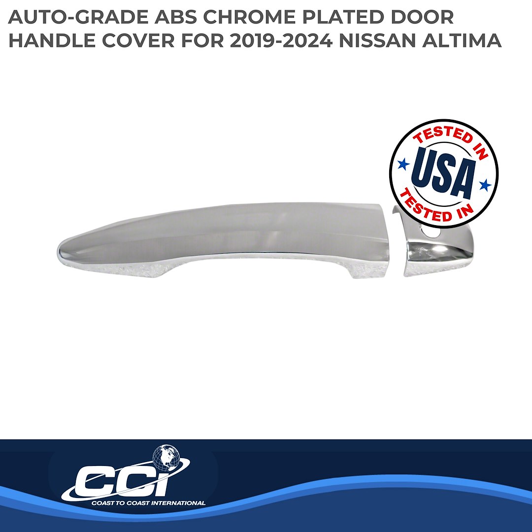 Coast to Coast Exterior Door Handle Cover, Chrome Plated, ABS Plastic, Levers Only, With Smart Key, With Covers for 4 Doors – CCIDH68587S