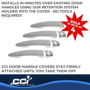 Coast to Coast Exterior Door Handle Cover, Chrome Plated, ABS Plastic, Levers Only, With Smart Key, With Covers for 4 Doors – CCIDH68587S