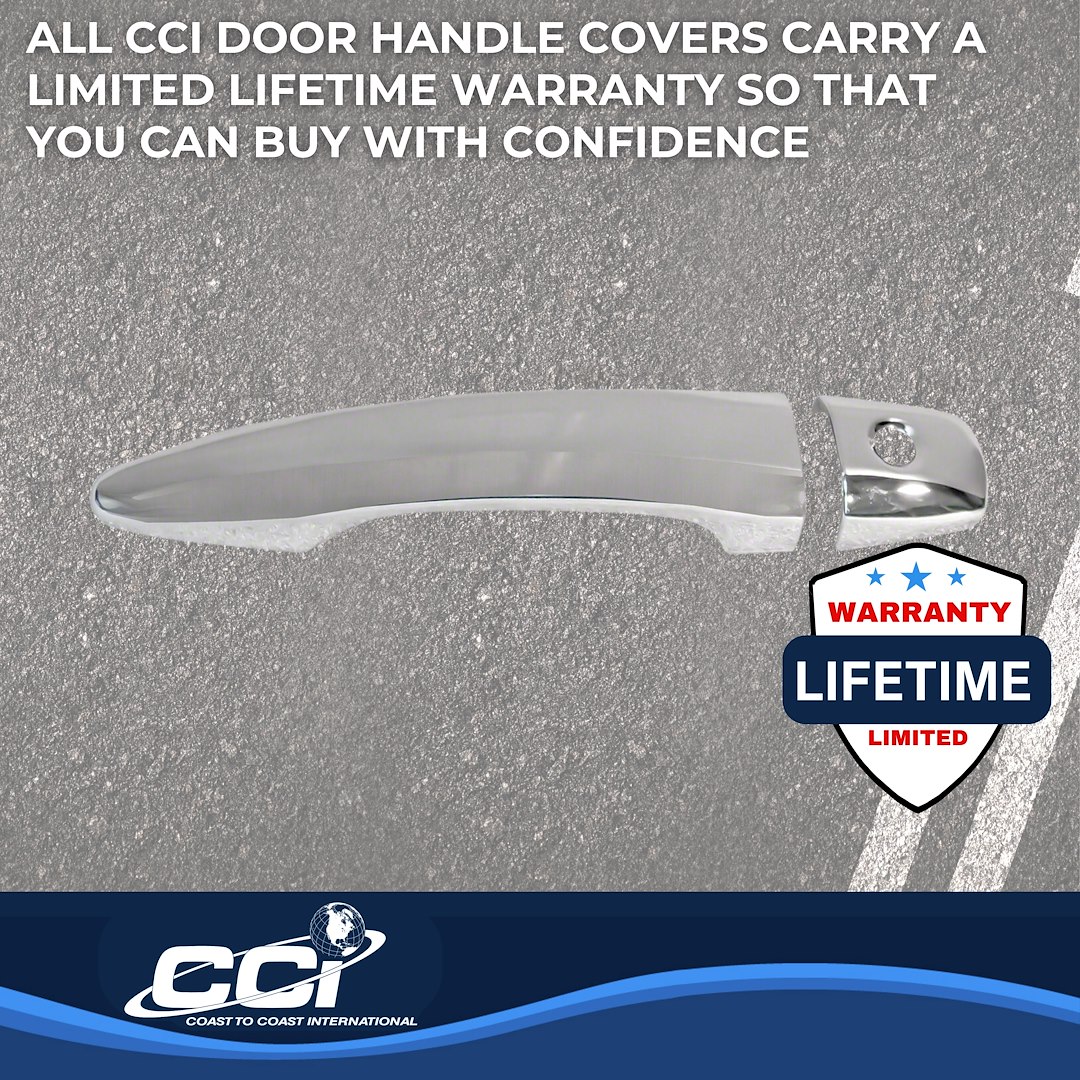 Coast to Coast Exterior Door Handle Cover, Chrome Plated, ABS Plastic, Levers Only, With Smart Key, With Covers for 4 Doors – CCIDH68587S