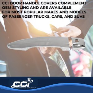 Coast to Coast Exterior Door Handle Cover, Chrome Plated, ABS Plastic, Levers Only, With Smart Key, With Covers for 4 Doors – CCIDH68587S