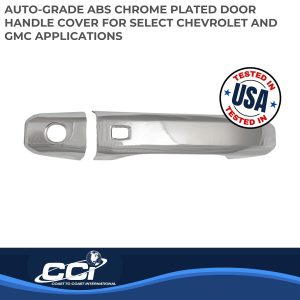Coast to Coast Exterior Door Handle Cover, Chrome Plated, ABS Plastic, Levers Only, With Four Smart Key Cutouts/ Covers for Four Doors – CCIDH68588S