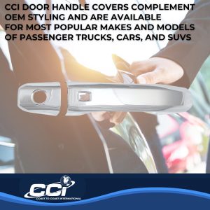 Coast to Coast Exterior Door Handle Cover, Chrome Plated, ABS Plastic, Levers Only, With Four Smart Key Cutouts/ Covers for Four Doors – CCIDH68588S