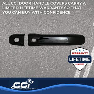 Coast to Coast Exterior Door Handle Cover, Gloss Black, ABS Plastic, Levers Only, With Four Smart Key Cutouts/ Covers for Four Doors – CCIDH68588SBK