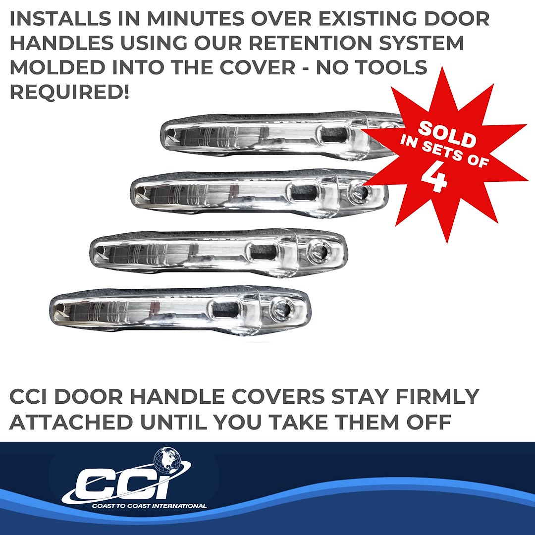 Coast to Coast Exterior Door Handle Cover, Chrome Plated, ABS Plastic, Without Door Handle Trim – DH68589S