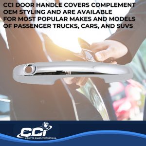 Coast to Coast Exterior Door Handle Cover, Chrome Plated, ABS, Without Passenger Side Keyhole, Set of 4 – DH68590B