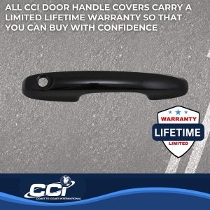 Coast to Coast Exterior Door Handle Cover, Painted, Gloss Black, ABS, Without Passenger Side Keyhole, Set of 4 – CCIDH68590BBK