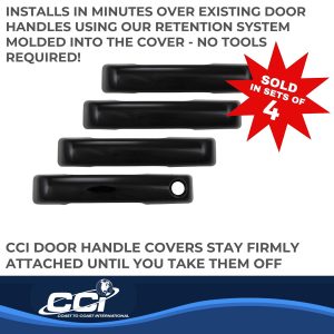 Coast to Coast Exterior Door Handle Cover, Painted, Gloss Black, ABS Plastic, Levers Only – CCIDH68592BLK