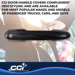 Coast to Coast Exterior Door Handle Cover, Painted, Gloss Black, ABS Plastic, Without Door Handle Trim – DH68594BLK