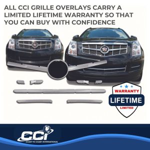 Coast to Coast Grille Insert, Overlay, Horizontal Bar Style, 7 Piece, Chrome Plated, ABS Plastic – IWCGI106