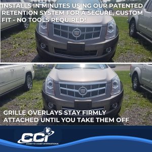 Coast to Coast Grille Insert, Overlay, Horizontal Bar Style, 7 Piece, Chrome Plated, ABS Plastic – IWCGI106