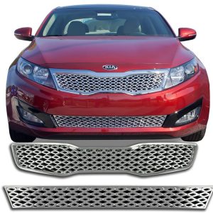 Coast to Coast Grille Insert, Overlay, Mesh Style, 1 Piece Main Grille and Bumper Grille Insert, Chrome Plated, ABS Plastic – IWCGI112