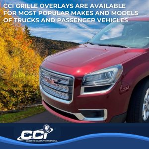 Coast to Coast Grille Insert, Overlay, Mesh Style, 3 Piece, With Emblem Cutout, Chrome Plated, ABS Plastic – IWCGI116