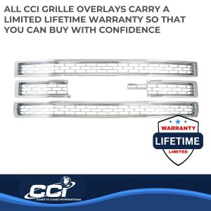 Coast to Coast Grille Insert, Overlay, 1 Piece, With Emblem Cutout, Chrome Plated, ABS Plastic, Also Use New Number IWCGI123 – GI123