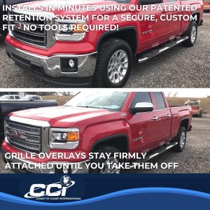 Coast to Coast Grille Insert, Overlay, 1 Piece, With Emblem Cutout, Chrome Plated, ABS Plastic, Also Use New Number IWCGI123 – GI123