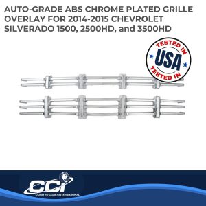 Coast to Coast Grille Insert, Overlay, 2 Piece, Chrome Plated, ABS Plastic – IWCGI125