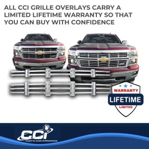 Coast to Coast Grille Insert, Overlay, 2 Piece, Chrome Plated, ABS Plastic – IWCGI125